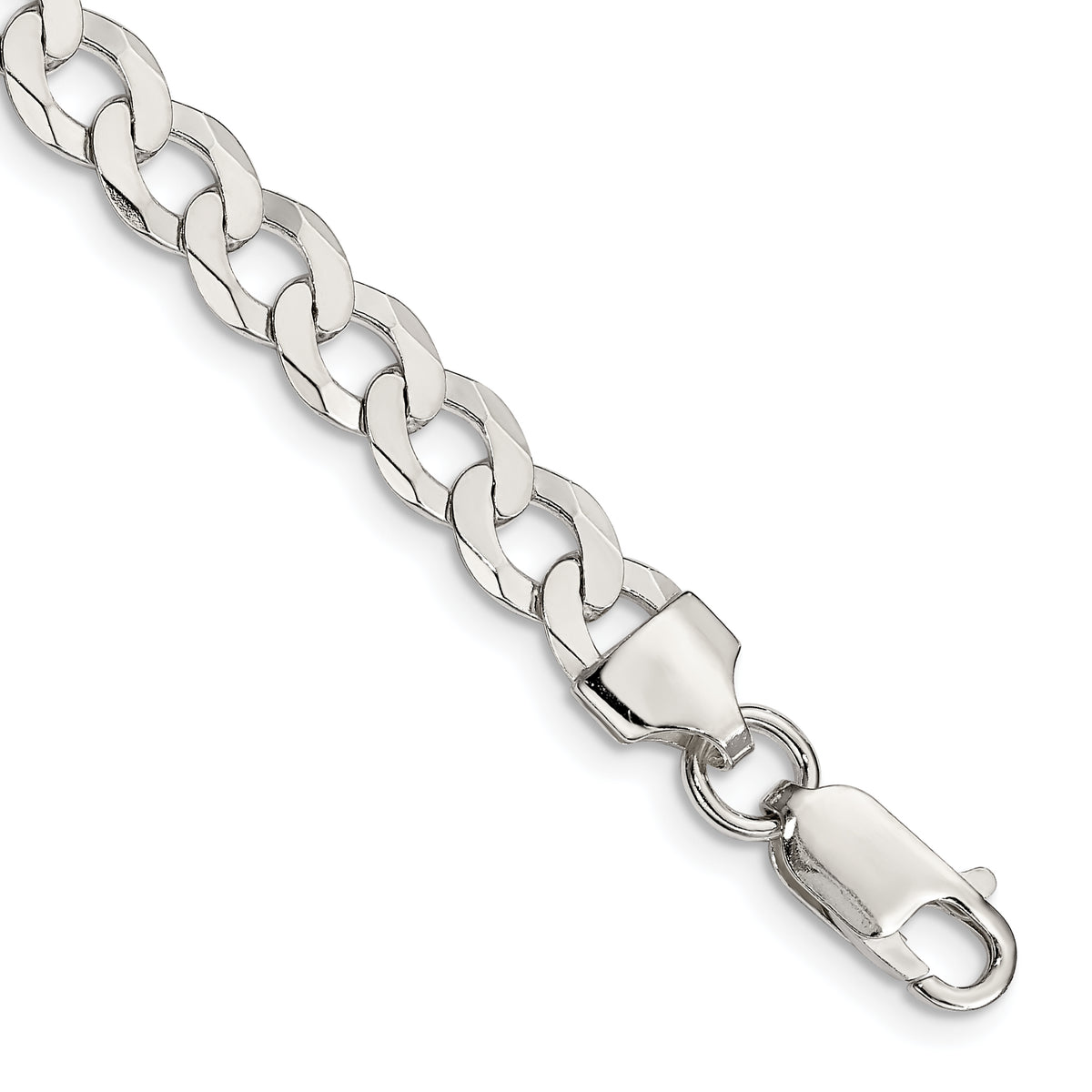 Sterling Silver 6.8mm Flat Curb Chain