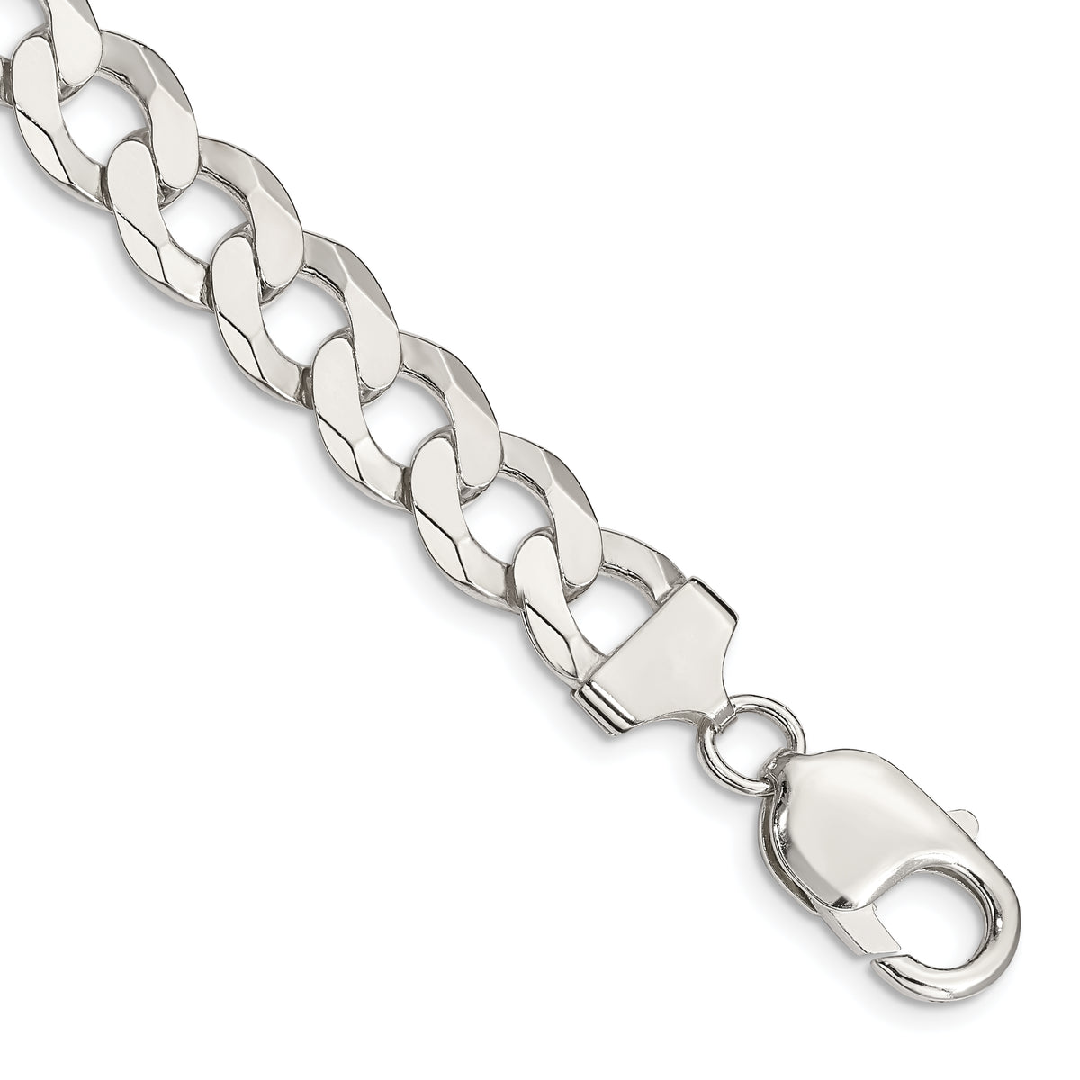 Sterling Silver 9.75mm Flat Curb Chain