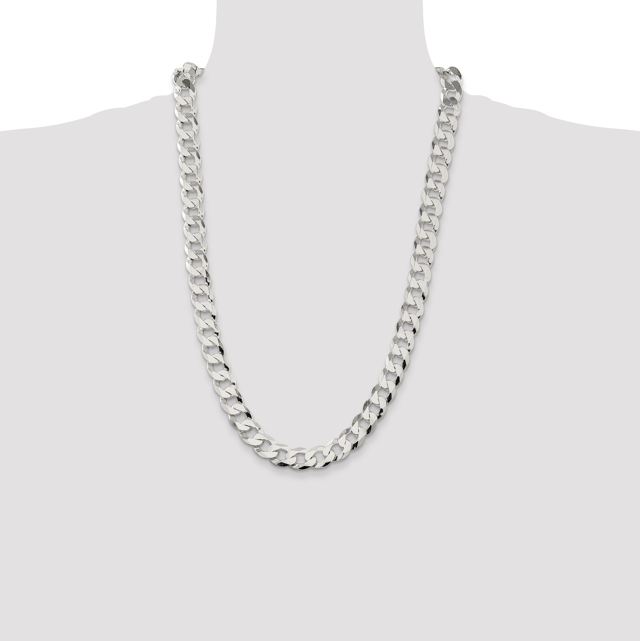 Sterling Silver 11.75mm Flat Curb Chain