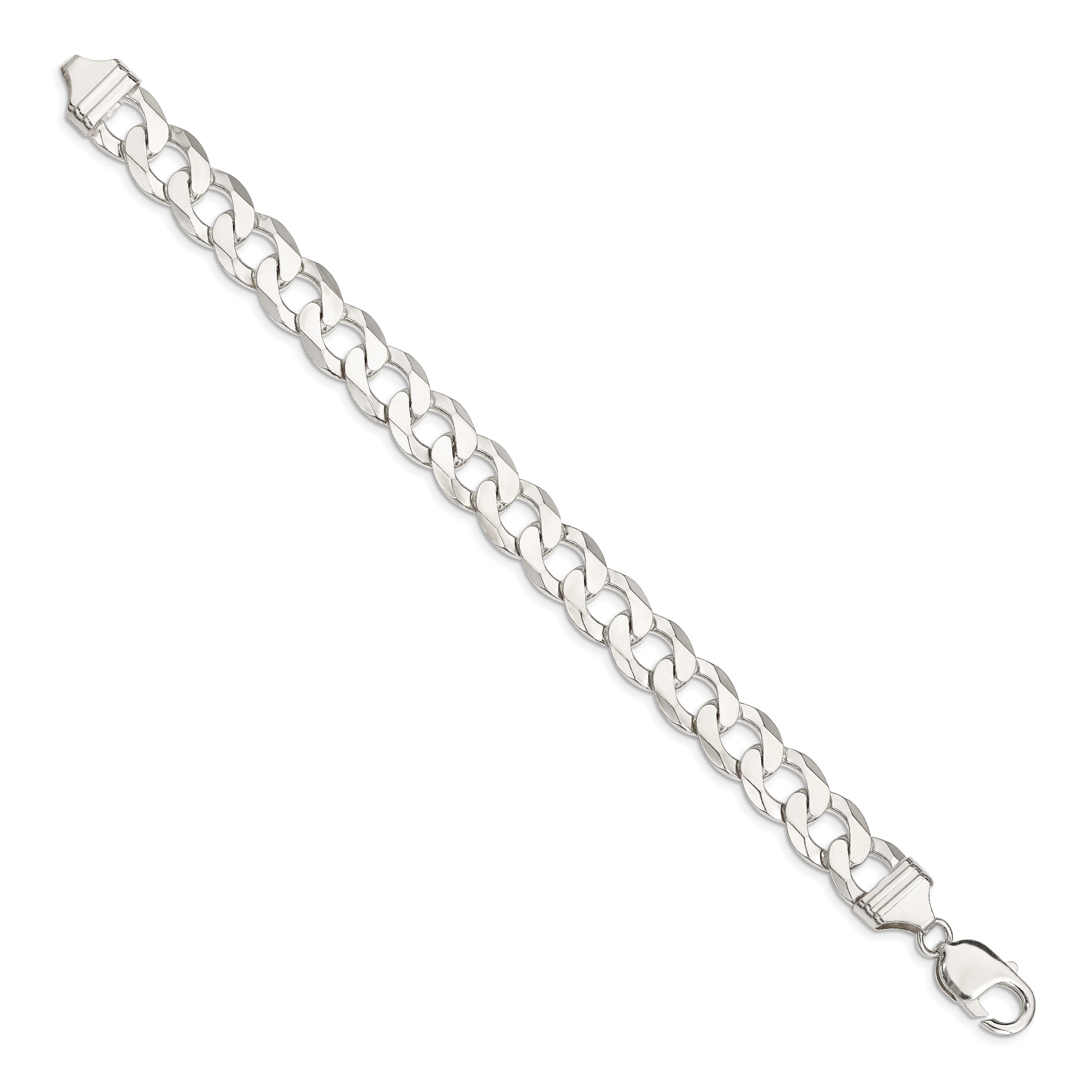 Sterling Silver 11.75mm Flat Curb Chain