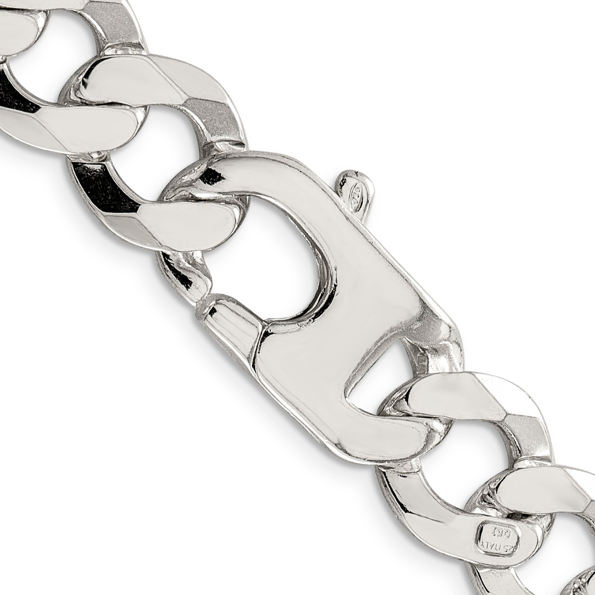 Sterling Silver 14mm Flat Curb Chain