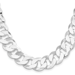 Sterling Silver 16mm Flat Curb Chain