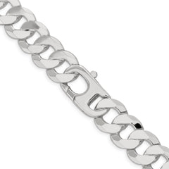 Sterling Silver 16mm Flat Curb Chain