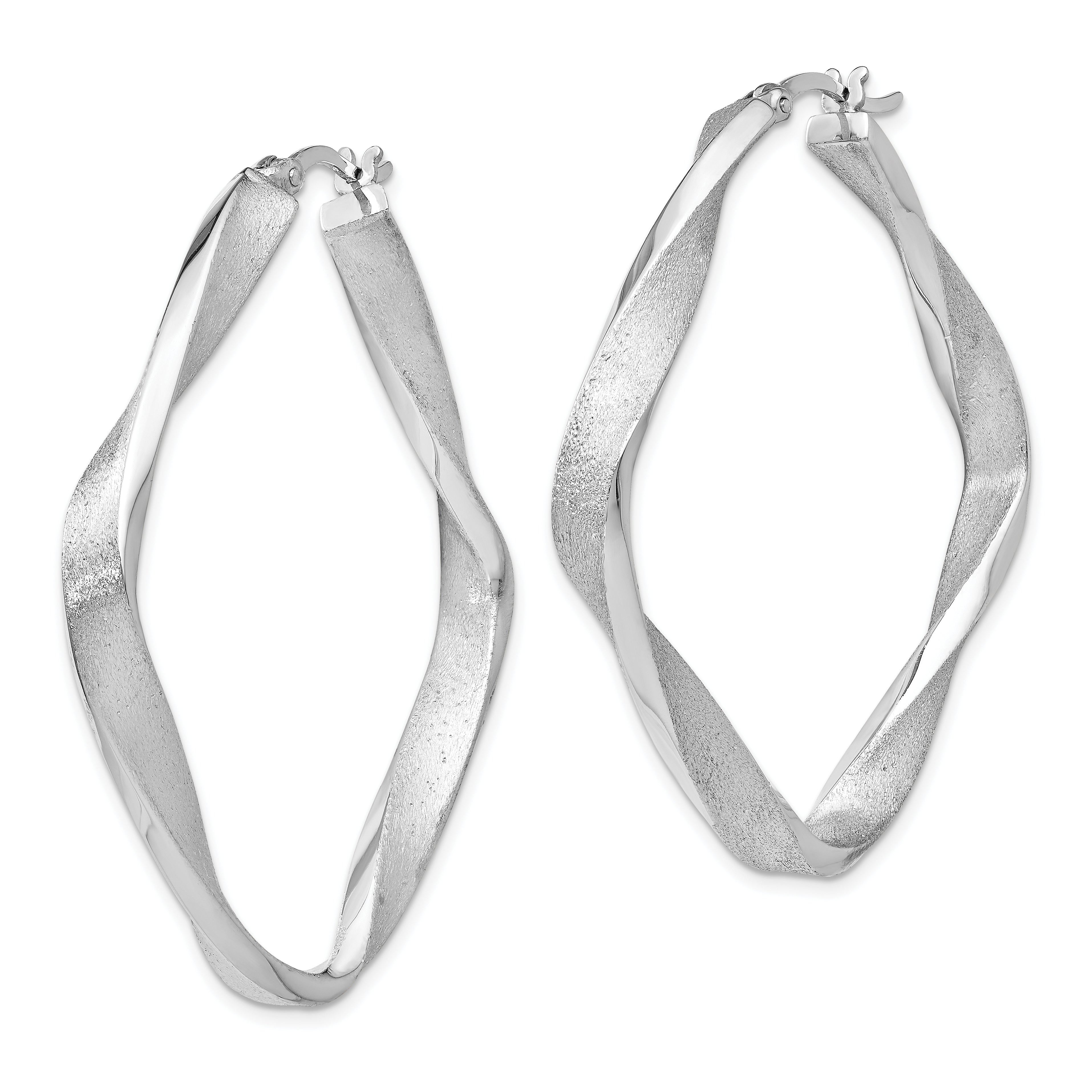 Sterling Silver Radiant Essence Twisted Hoop Earrings