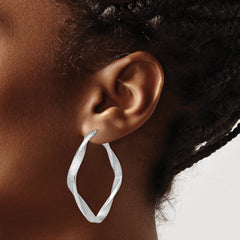 Sterling Silver Radiant Essence Twisted Hoop Earrings