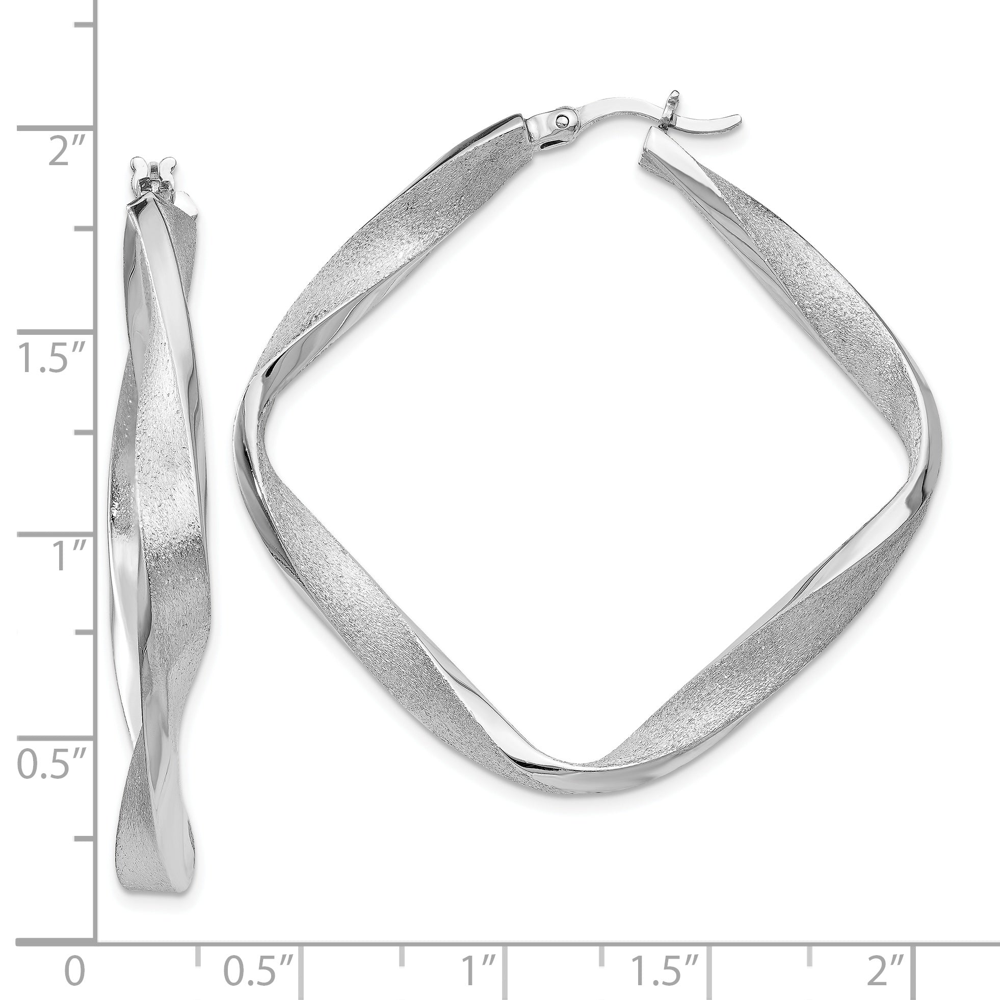 Sterling Silver Radiant Essence Twisted Hoop Earrings