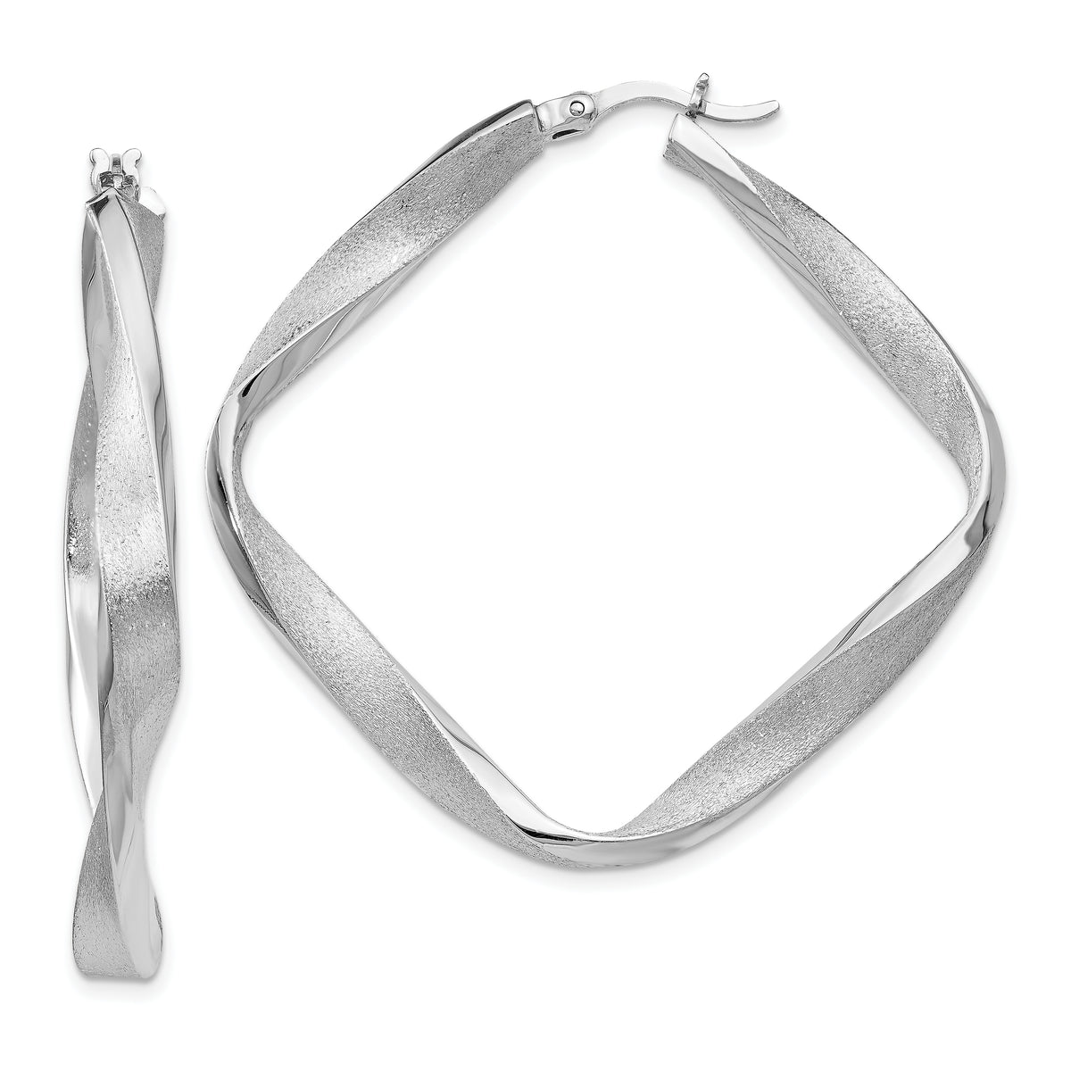 Sterling Silver Radiant Essence Twisted Hoop Earrings