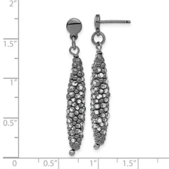 SS and Ruthenium Plated Textured Post Dangle Earrings