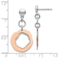 Sterling Silver Rose Gold-plated Post Dangle Earrings