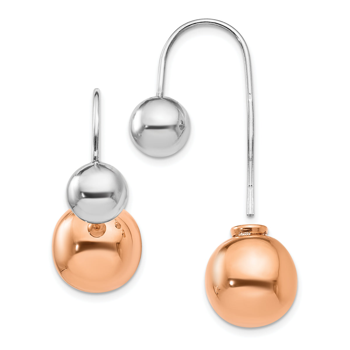 Sterling Silver & Rose-tone Dangle Earrings