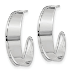 Sterling Silver Polished Fancy Post Hoop Earrings