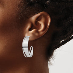 Sterling Silver Polished Fancy Post Hoop Earrings