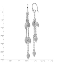 Sterling Silver & Textured Beads Triple Strand Dangle Earrings