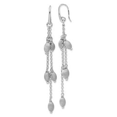 Sterling Silver & Textured Beads Triple Strand Dangle Earrings