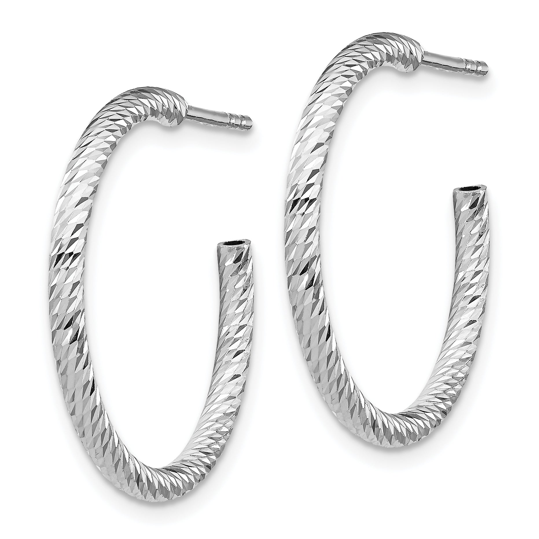 Sterling Silver Rhod Radiant Essence D/C Hoop Earrings