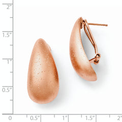 Sterling Silver 925 Rose Gold-Plated Drop Earrings with Omega Clip