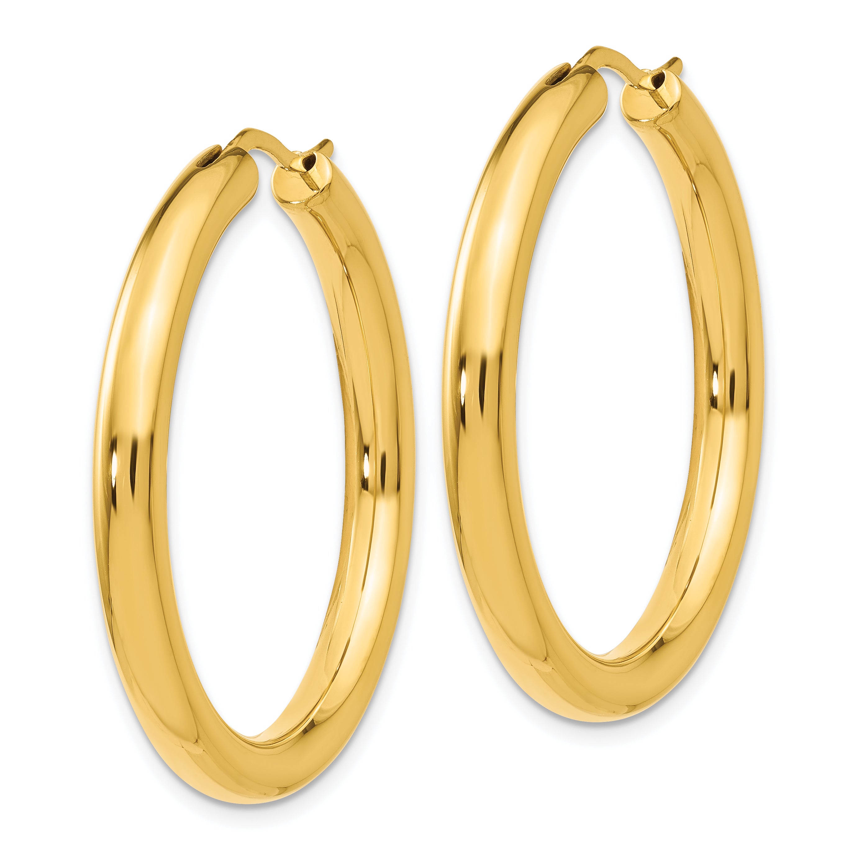 Sophia Jewelers 925 Gold-Plated Sterling Silver Hoop Earrings Elegant Polished Design