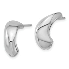 Sterling Silver Rhodium-plated Polished J-Hoop Earrings