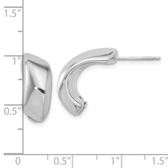 Sterling Silver Rhodium-plated Polished J-Hoop Earrings