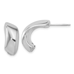 Sterling Silver Rhodium-plated Polished J-Hoop Earrings