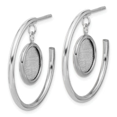 Sterling Silver Rh-plated Radiant Essence Polished/Scratch Earring