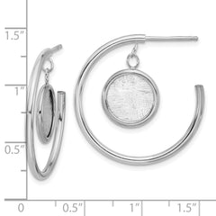 Sterling Silver Rh-plated Radiant Essence Polished/Scratch Earring