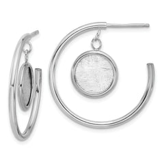 Sterling Silver Rh-plated Radiant Essence Polished/Scratch Earring