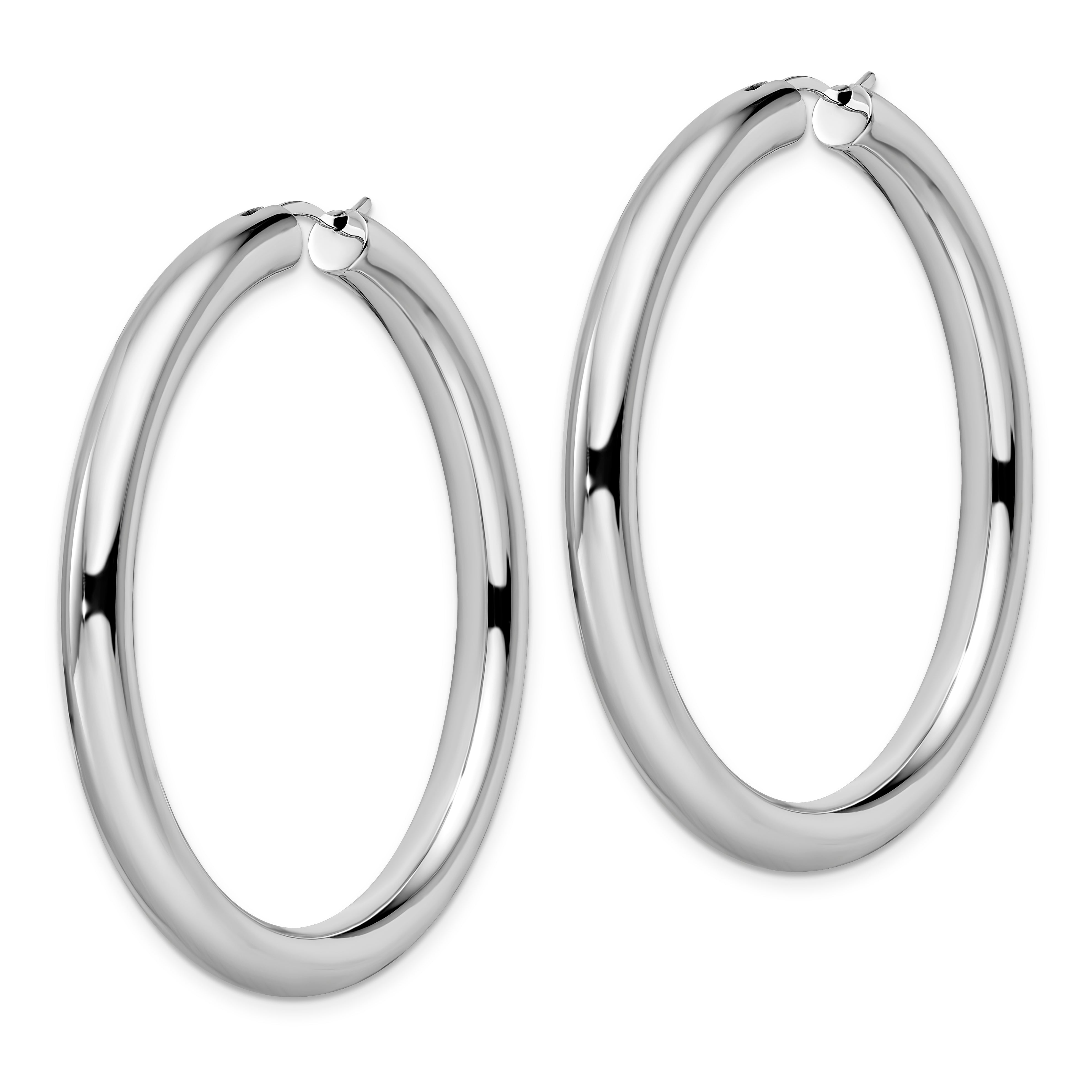 Sterling Silver Rhodium-plated 5mm Tube Earrings