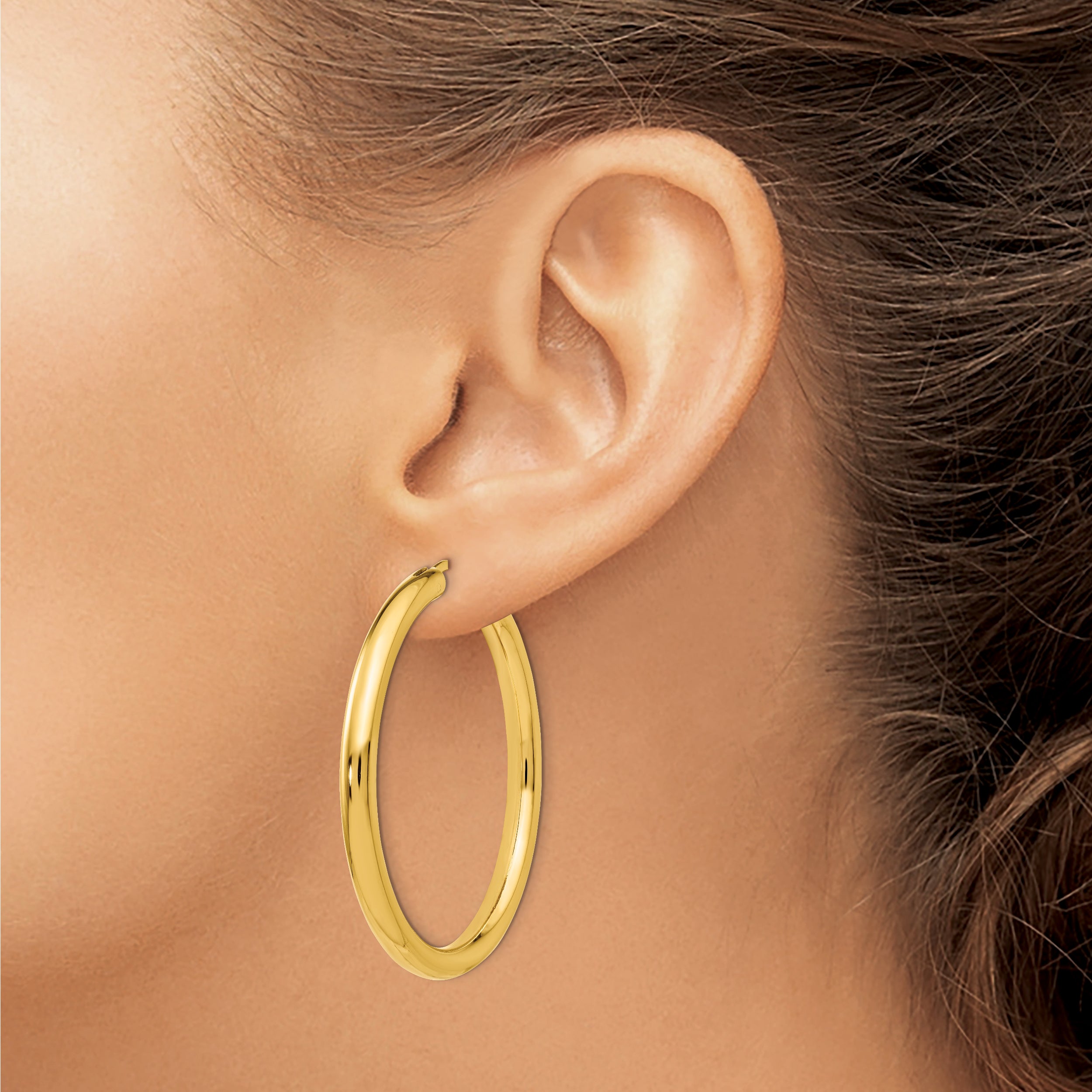 Sterling Silver Gold-plated 3.5mm Tube Earrings