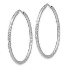 Sophia Jewelers Sterling Silver Diamond-Cut Endless Hoop Earrings Polished Finish