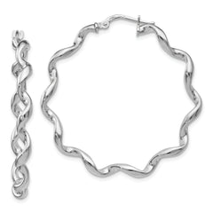 Sterling Silver Polished Twisted Hoop Earrings