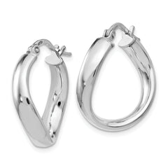 Sophia Jewelers 925 Sterling Silver Twisted Hoop Earrings with Rhodium Polish