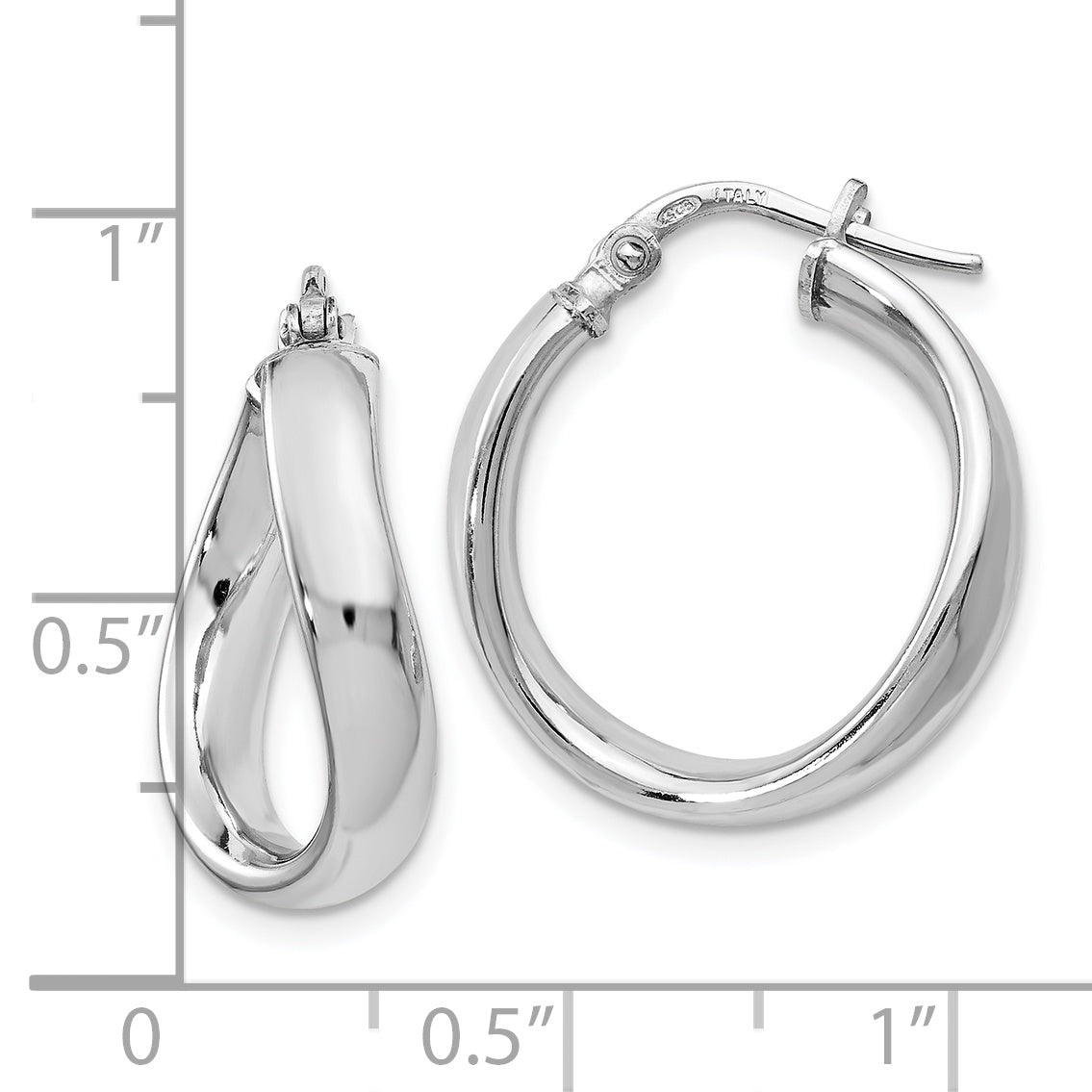 Sophia Jewelers 925 Sterling Silver Twisted Hoop Earrings with Rhodium Polish