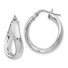 Sterling Silver Polished Twisted Hoop Earrings