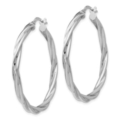 Sophia Jewelers 925 Sterling Silver Twisted Hoop Earrings with Rhodium Polish