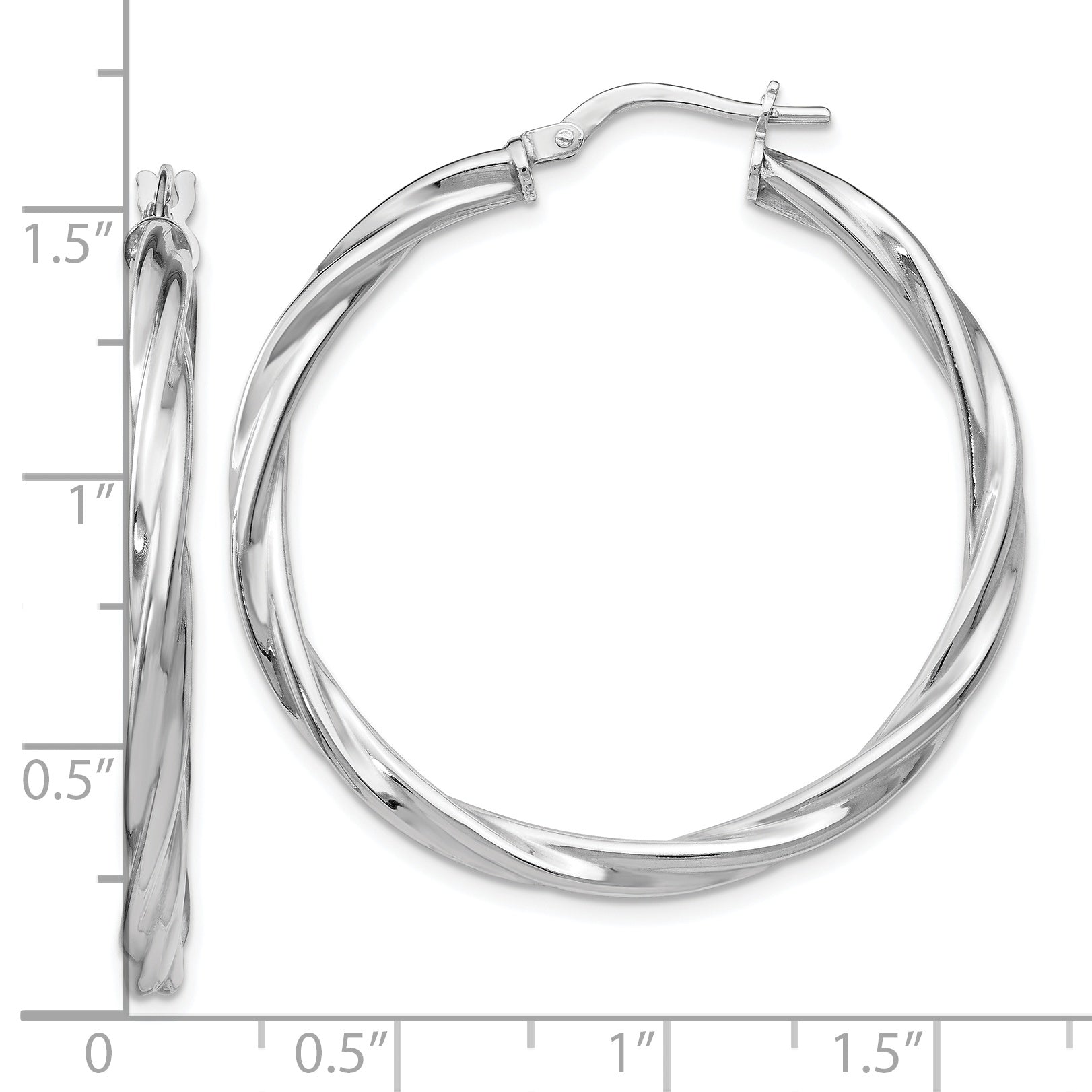 Sophia Jewelers 925 Sterling Silver Twisted Hoop Earrings with Rhodium Polish