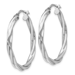 Sophia Jewelers Sterling Silver 925 Polished Twisted Hoop Earrings