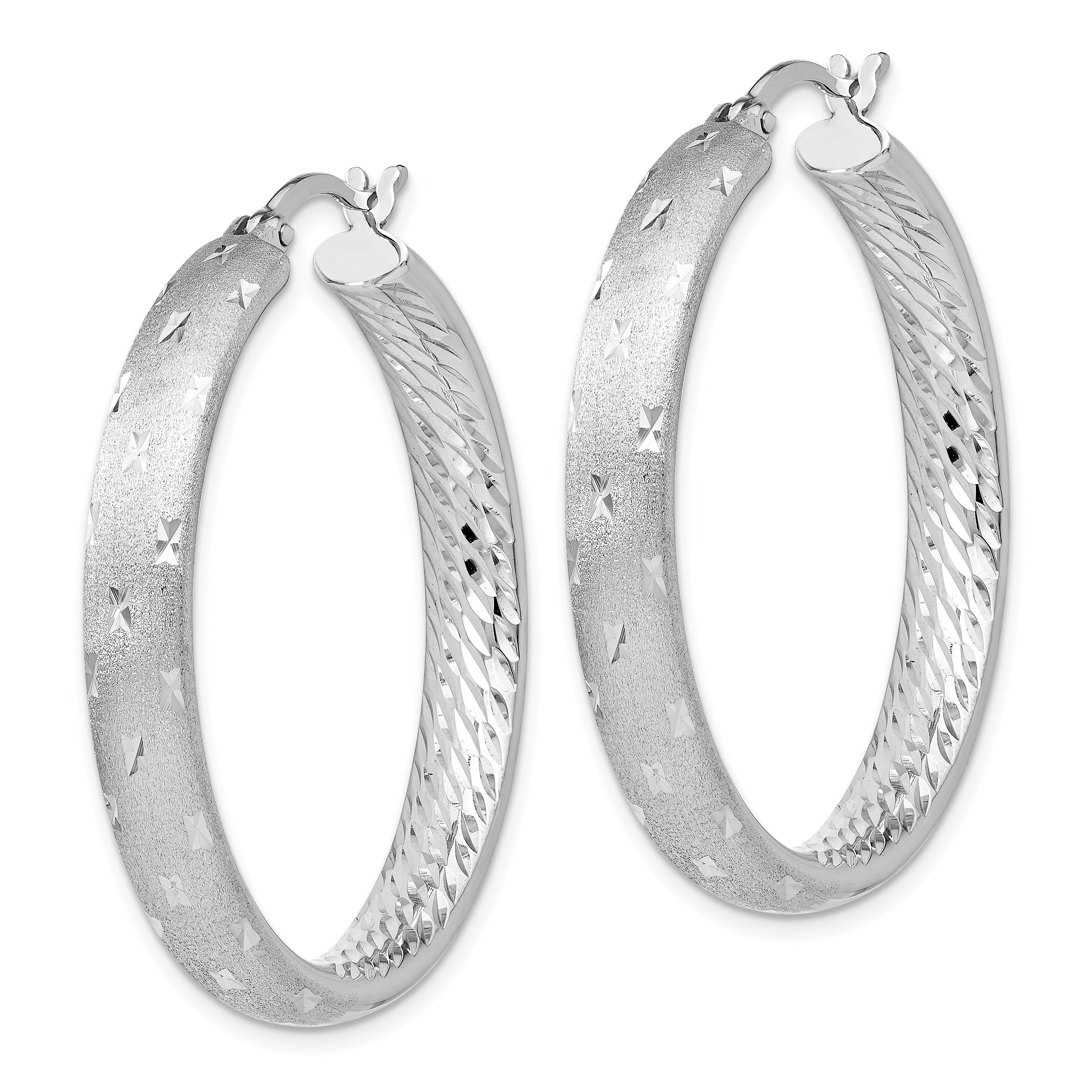 Sterling Silver Rhodium In/Out D/C Earrings