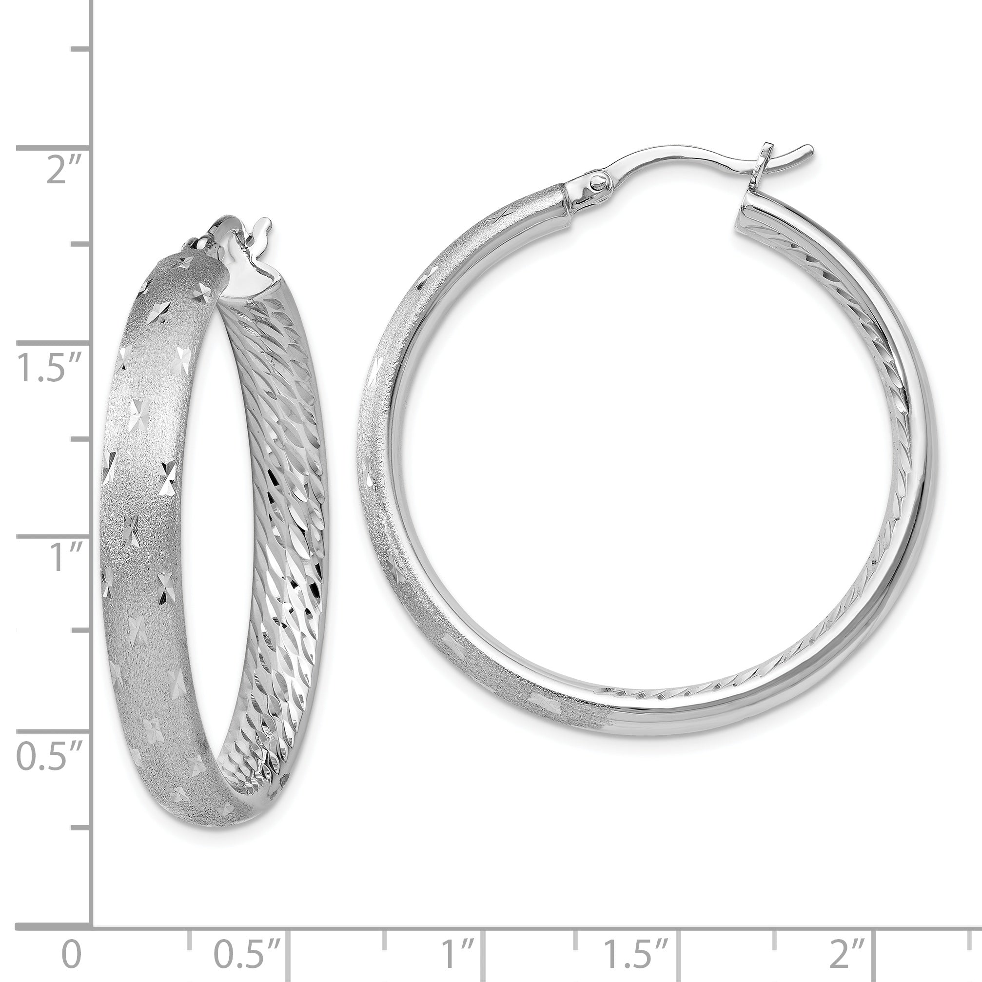 Sterling Silver Rhodium In/Out D/C Earrings