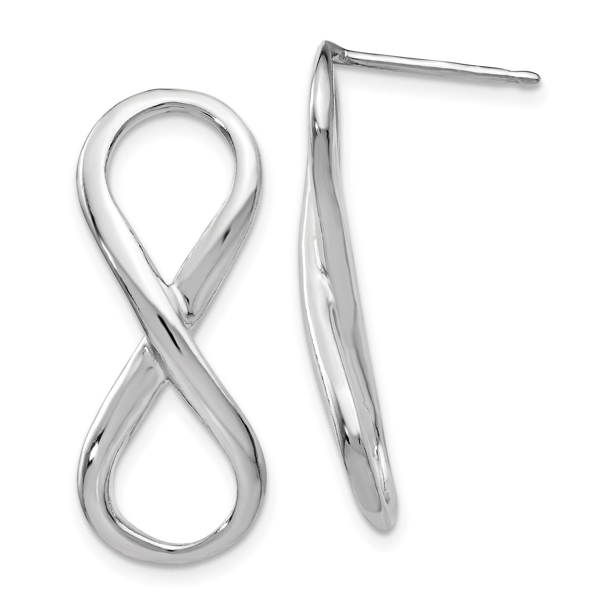 Sterling Silver Polished Infinity Symbol Post Earrings