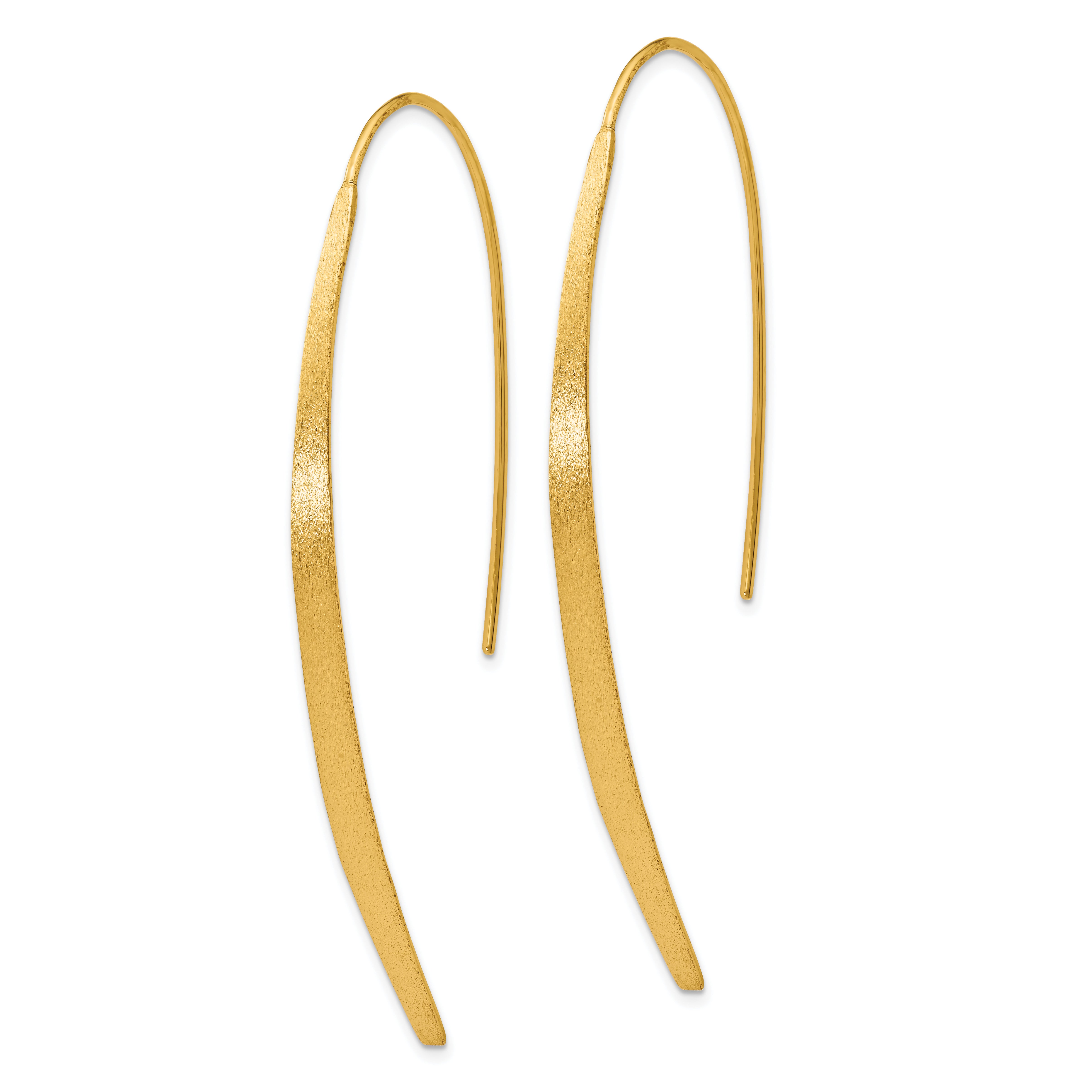 Sterling Silver Gold-Plated Threader Earrings with Polished Brushed Finish