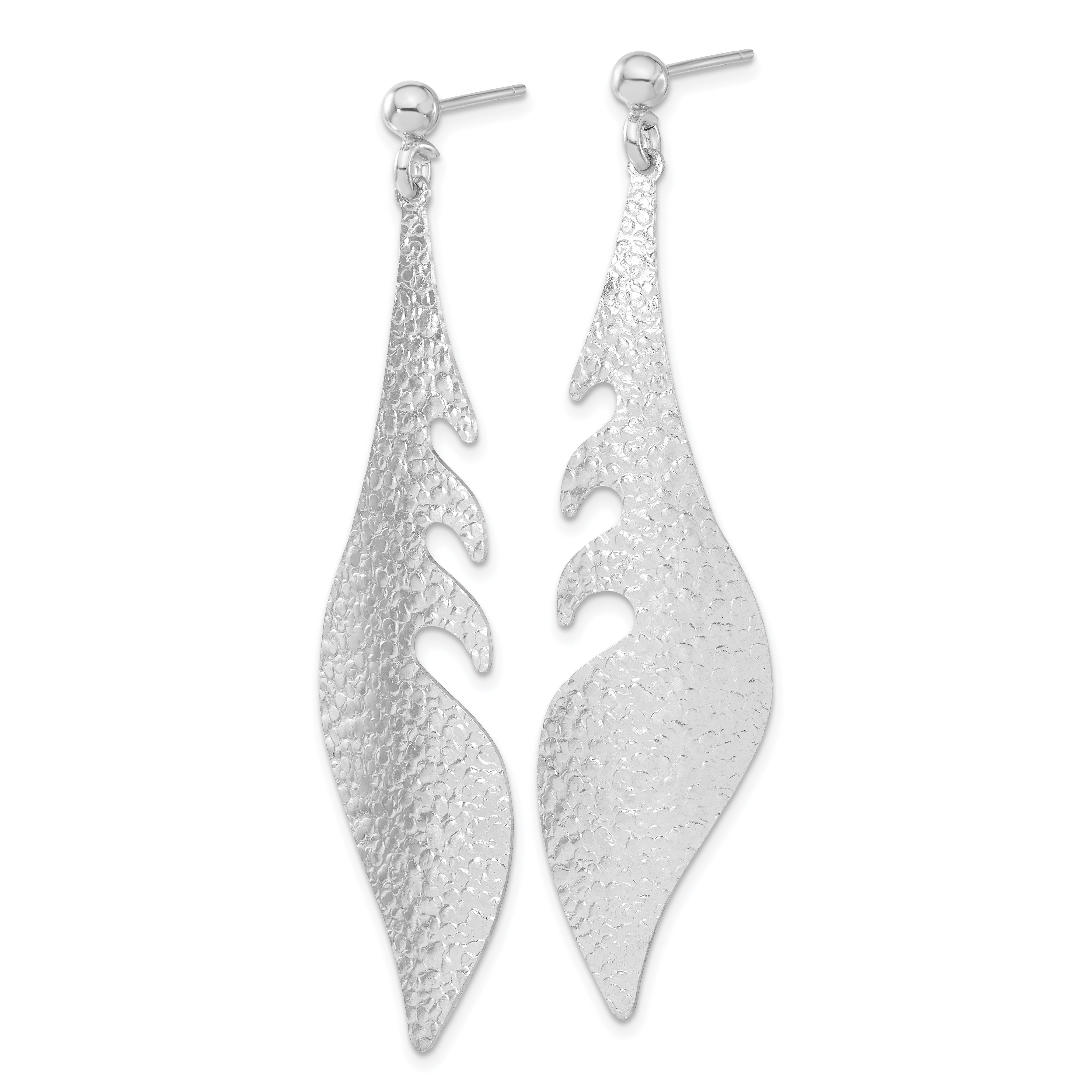 Sophia Jewelers Sterling Silver Dangle Earrings with Polished Textured Finish