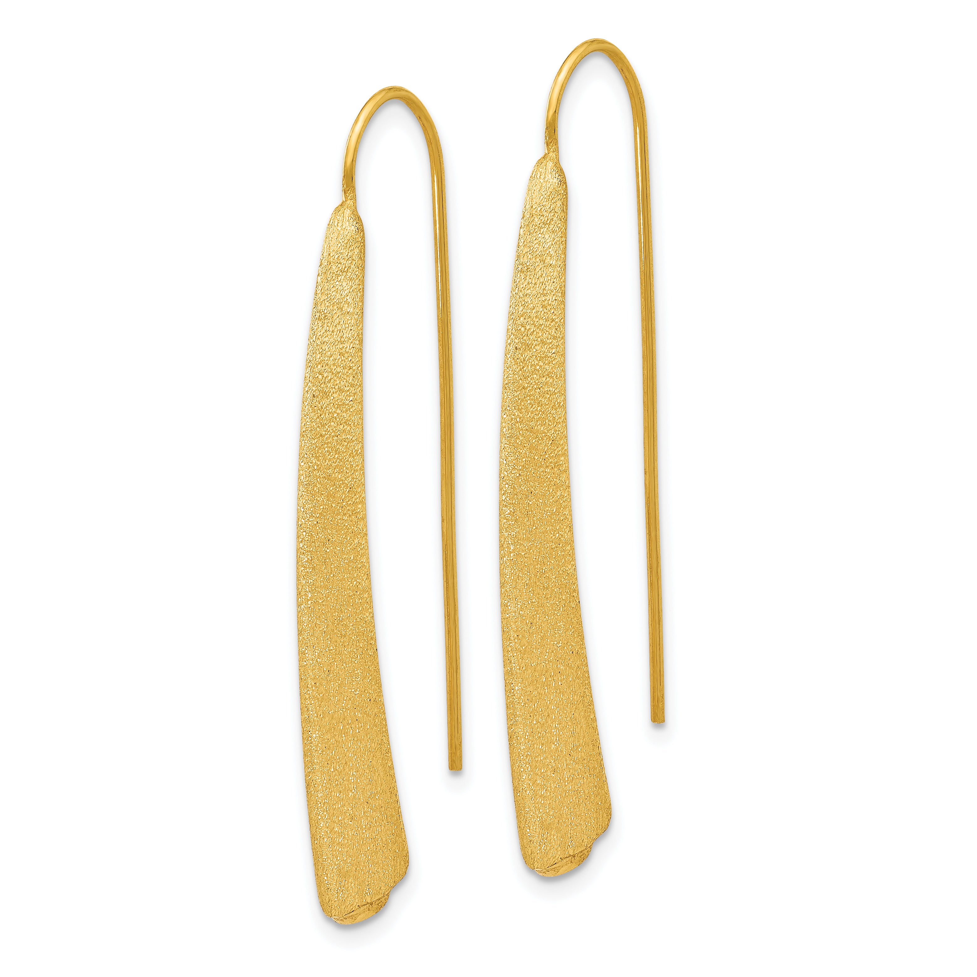 Gold-Plated Sterling Silver Threader Earrings with Polished Brushed Finish