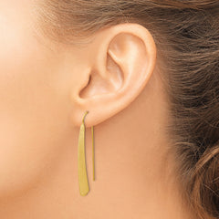 Gold-Plated Sterling Silver Threader Earrings with Polished Brushed Finish