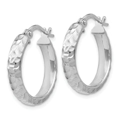 SS Radiant Essence Rhodium-plated Hinged Hoop Earrings