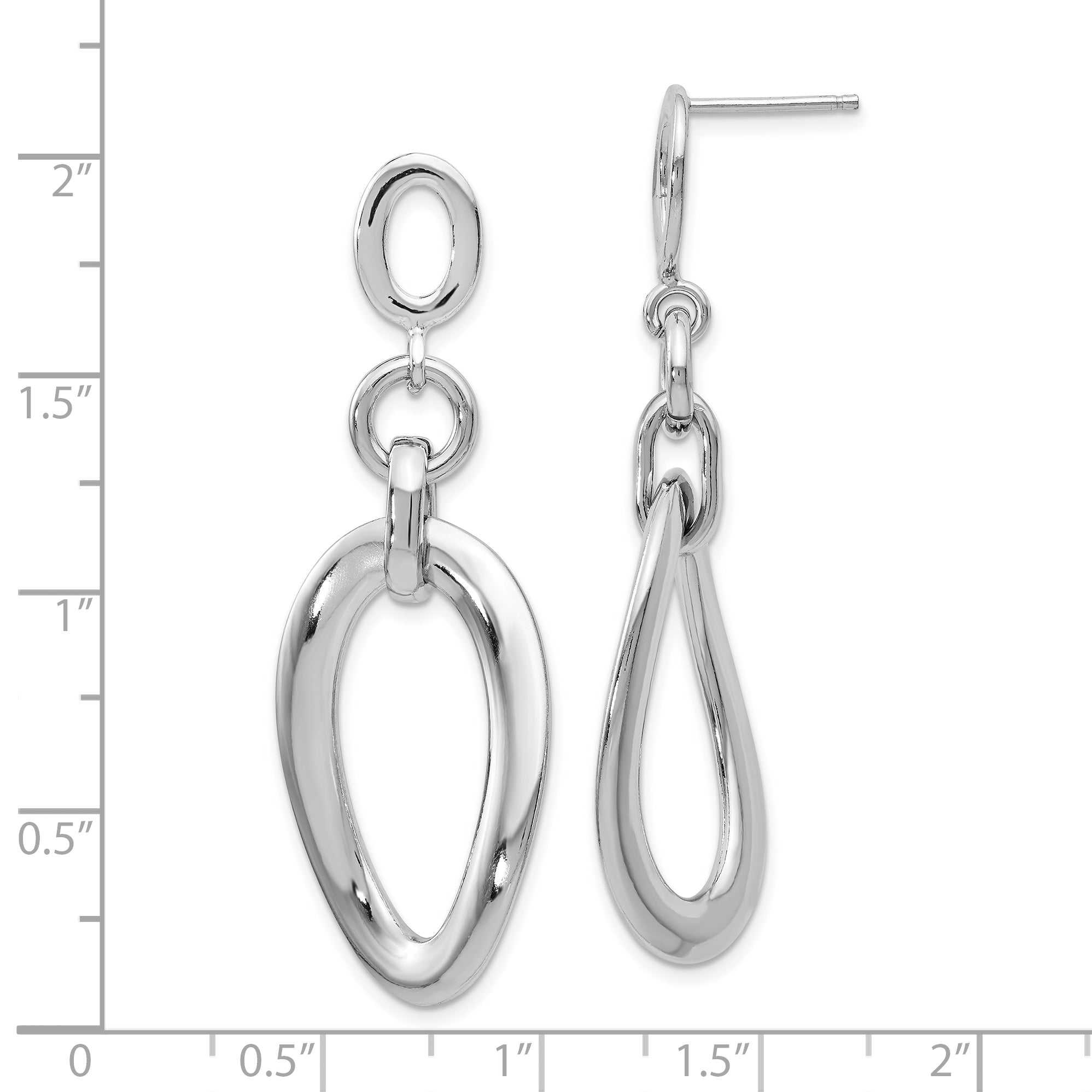 Sophia Jewelers 925 Sterling Silver Polished Dangle Earrings Elegant Rhodium Finish