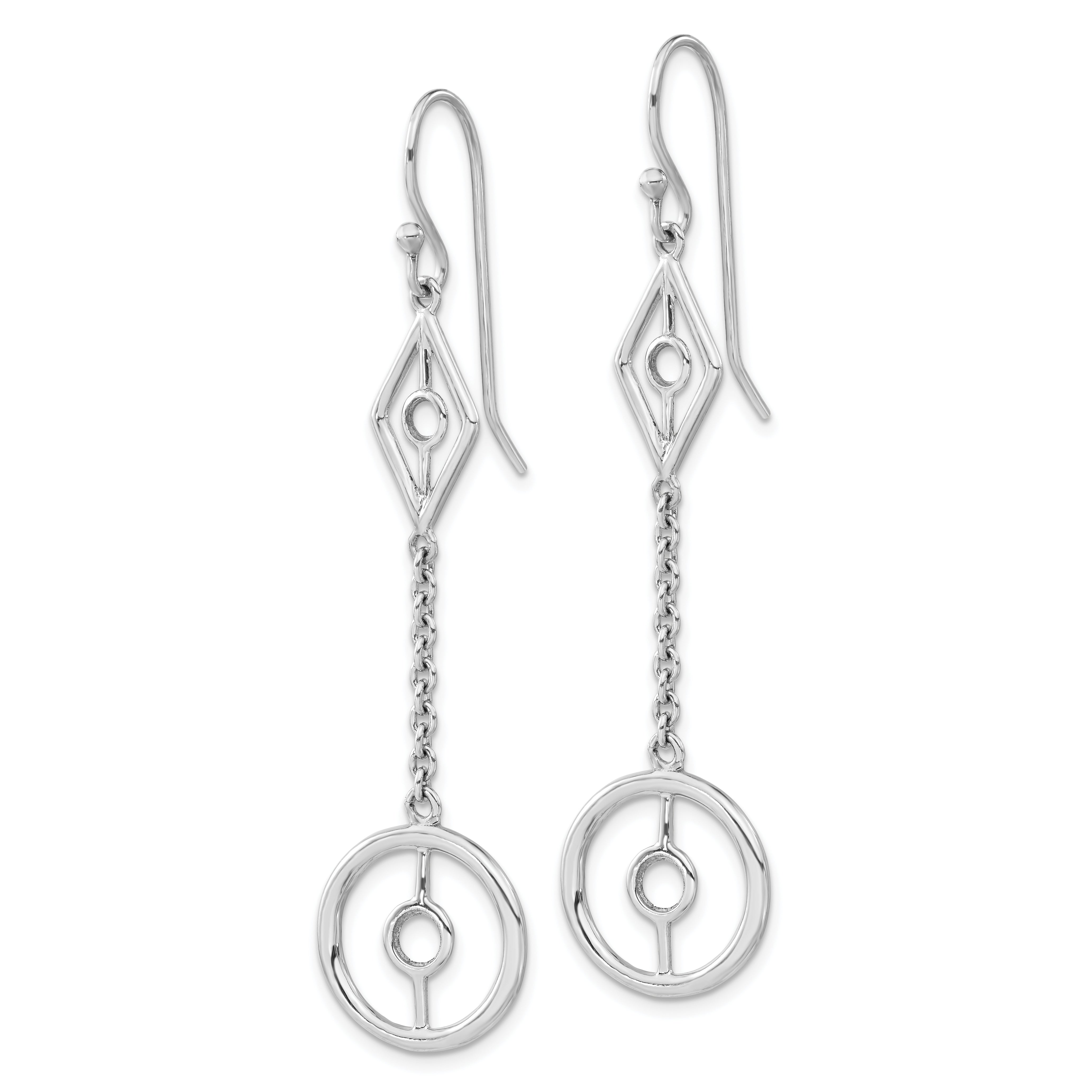 Sophia Jewelers Sterling Silver Polished Geometric Dangle Earrings