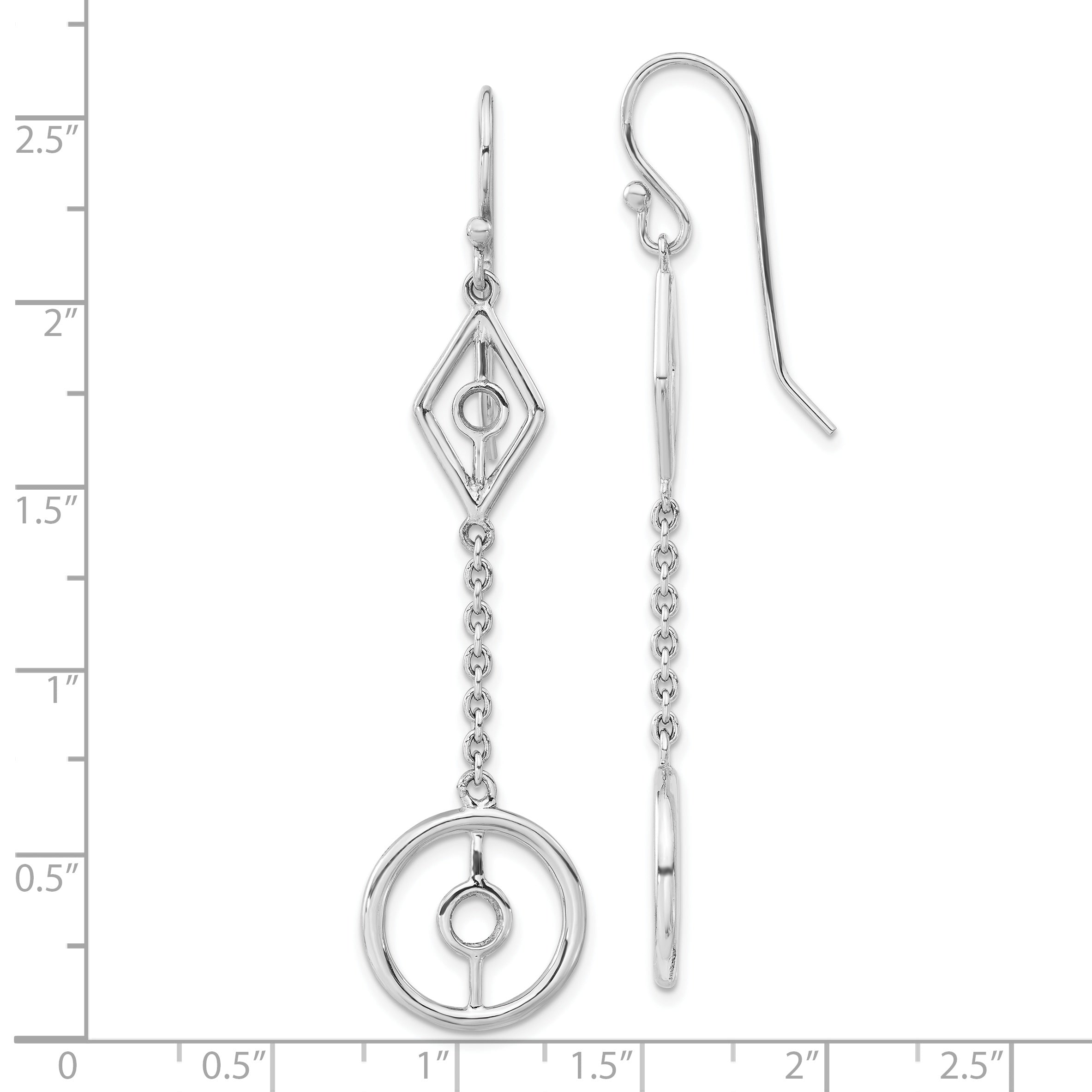 Sophia Jewelers Sterling Silver Polished Geometric Dangle Earrings