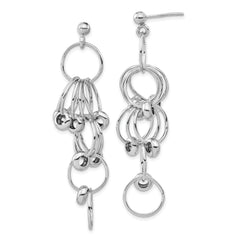 Sterling Silver Polished Post Dangle Link Earrings