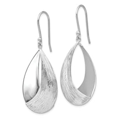 Sophia Jewelers Sterling Silver Textured Dangle Earrings with Polished Rhodium Finish